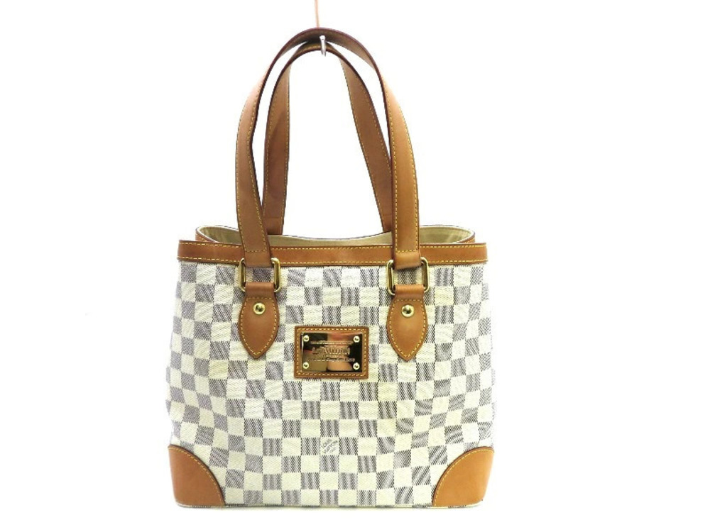 LOUIS VUITTON Shoulder Bag Hampstead Damier Azur White HU